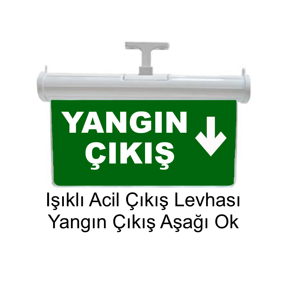 Işıklı Acil Çıkış Levhası (Yangın Çıkış Aşağı Ok) GN-AC37